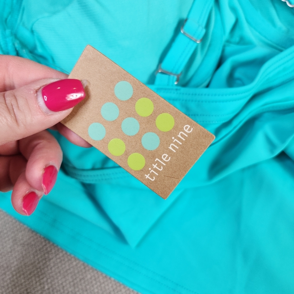 NWT Title Nine Blue Green Tankini Top Underwire Size 32DD - Picture 5 of 15